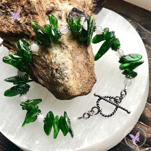 Diopside & White Jade Bracelet